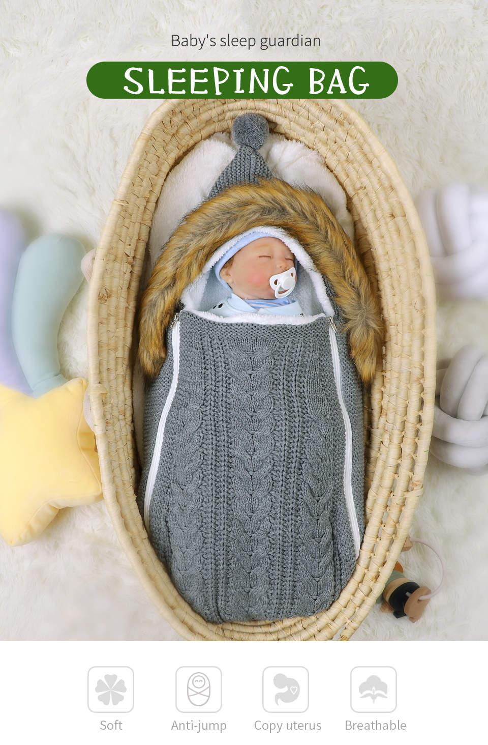 Plush Hooded Baby Sleeping Bag