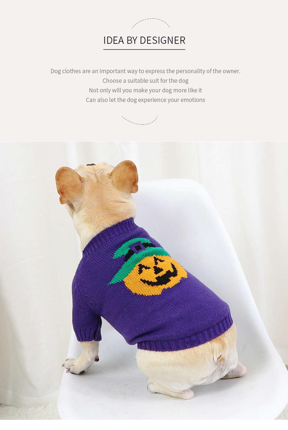 Halloween Pumpkin Dog Sweater