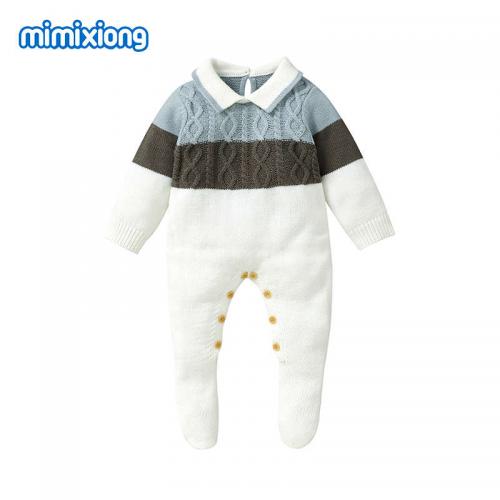 Infant Baby Contrast Color Fall Romper