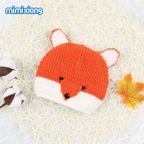 Cute little fox knitted hat